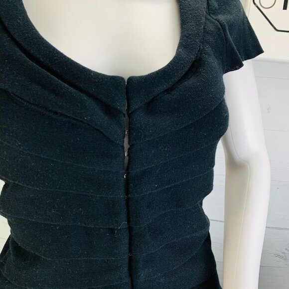 Anthropologie | Sparrow Womens Endless Pleats Cardigan Sweater Black Size S - Picture 4 of 10